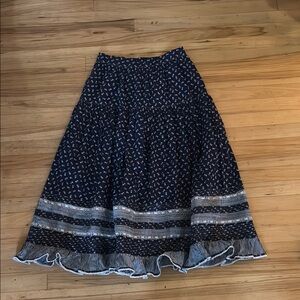 Doen Navy Blue Patterned Skirt